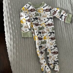 Kids Construction Vehicle Print Footie
